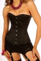Unique black silk steel bone corsets basque 1919box