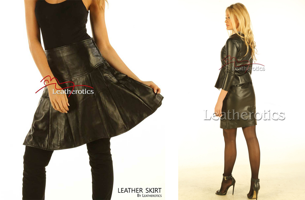 Black leather skirts