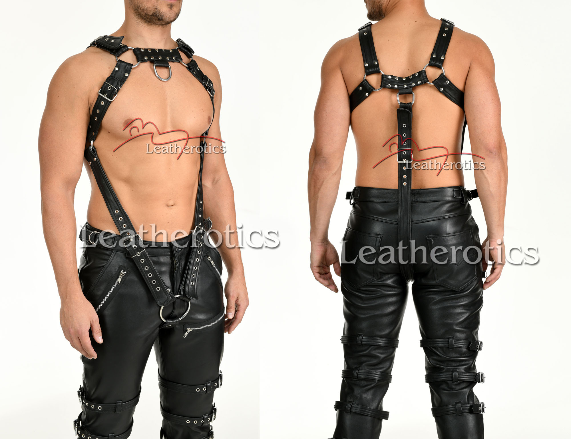 Men's leather harness